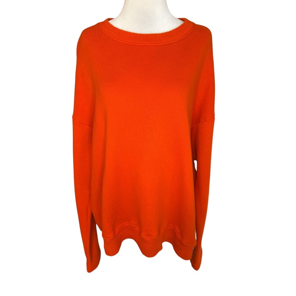 AG Adriano Goldschmied Womens Orange Oversized‎ Cotton Sweatshirt Size Small NEW
